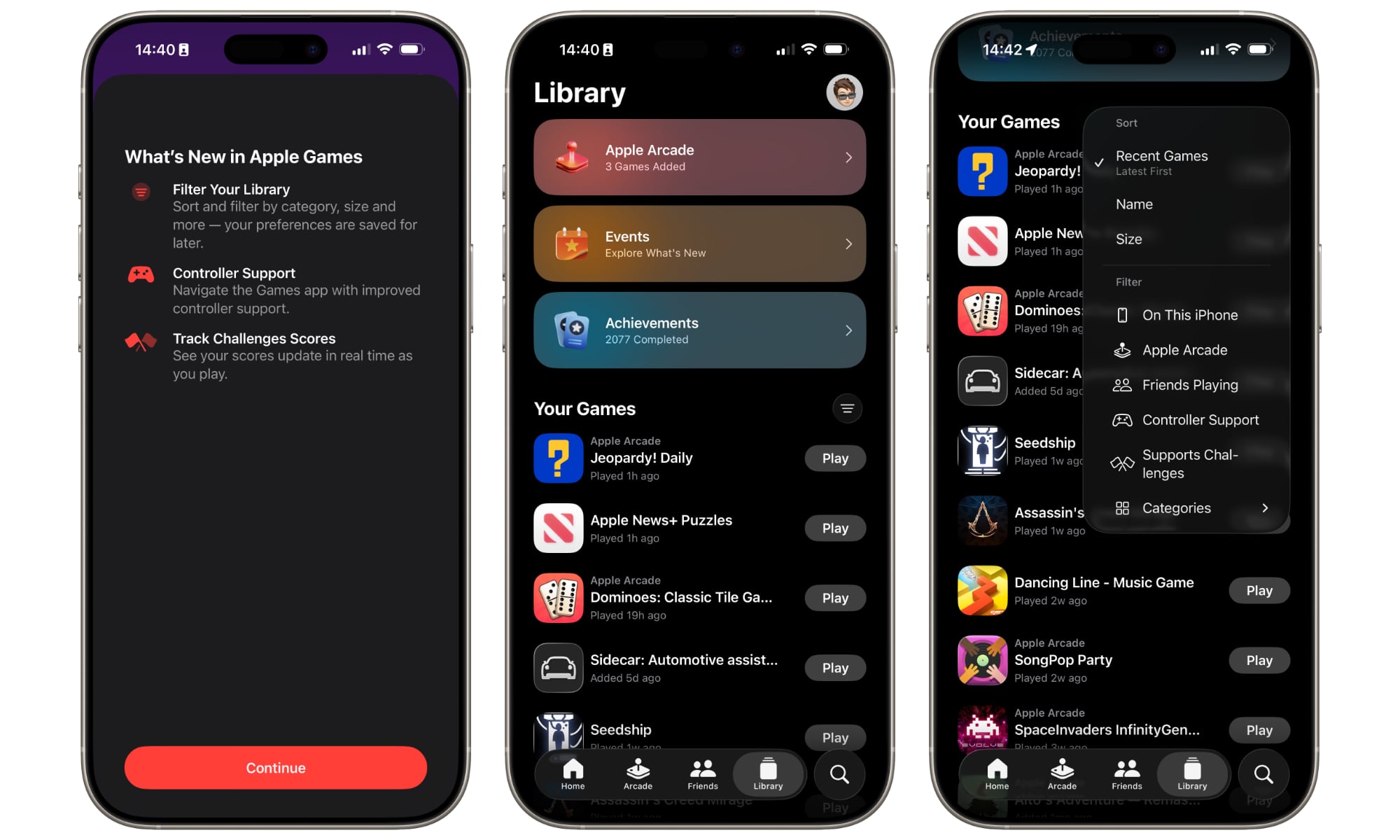 iOS 26.2 beta 2 Games app
